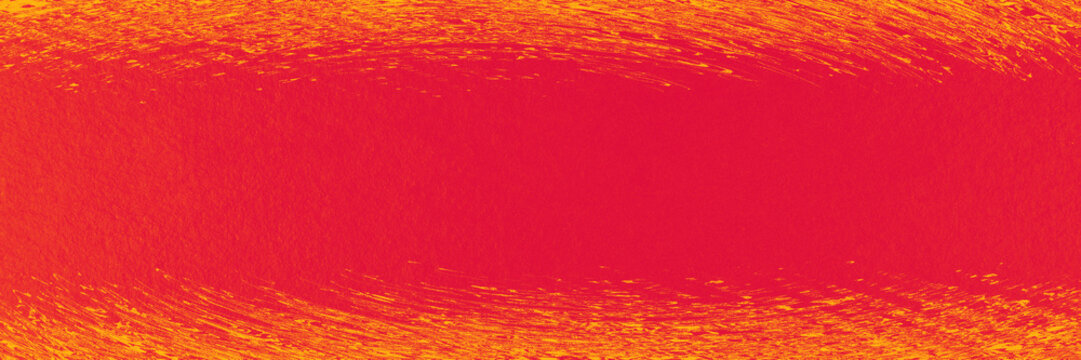 Red panoramic background with yellow frame. Copy space for text