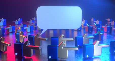 Wall Mural - Concept of e-commerce sales, online shopping, Annual discount, digital marketingr. All live in a futuristic atmosphere. 3D render.	
