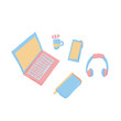 © Syuzann q - Set of freelance flat things. Vector illustration.