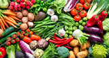 Fototapeta  - Food background with assortment of fresh organic vegetables