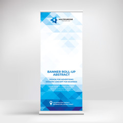 Wall Mural - banner design, roll-up stand for advertising, conferences, seminars, poster template for placing pho