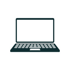 Poster - Laptop device icon sign, office computer - vector