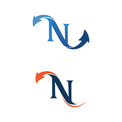 N font NLetter Logo Template vector and desain