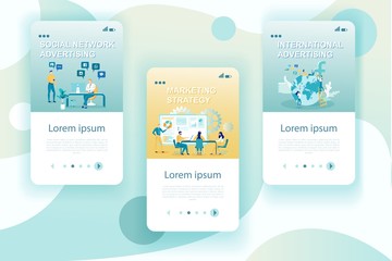 Wall Mural - International Ads Agency Smartphone App Interface