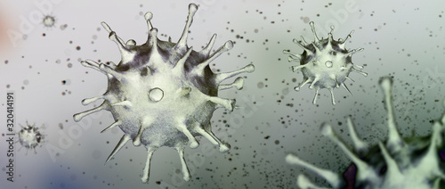 Fotomural New coronavirus 2019-ncov. 3D medical illustration