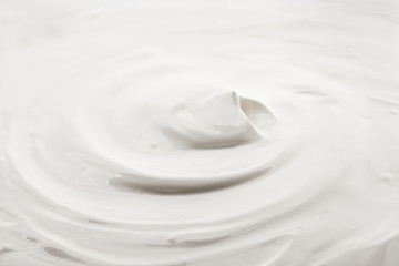 Wall Mural - sour cream, mayonnaise, yogurt, isolated on white background, full depth of field