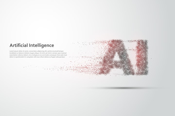 Poster - Artificial Intelligence.Big data learning. Abstract global technology. Futuristic virtual technology background.Vector illustration