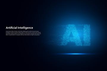 Poster - Artificial Intelligence.Big data learning. Abstract global technology. Futuristic virtual technology background.Vector illustration