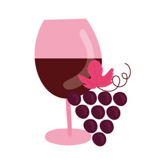 Poster - wine cup drink with grapes fruits