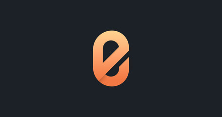 Aufkleber - Elegant e letter logo icon vector design. Lxury company symbol.