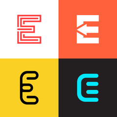 Poster - Letter E logo signs collection vector design.