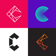 Aufkleber - Collection of C letter logo icon signs vector design.