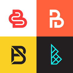Aufkleber - letter b logo collection vector design. company monogram logotype icons set.