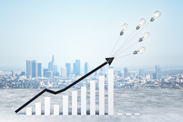 Aufkleber - stock chart with black arrow