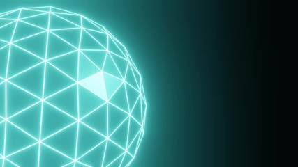 A loop able animation sequence showing a rotating blue globe on a black background