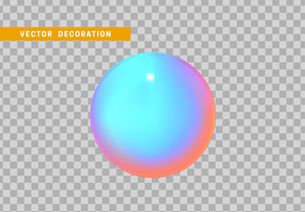 Poster - sphere is three-dimensional geometric shape isolated with colorful hologram chameleon color gradient