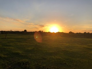 sunset over lake