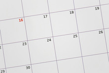 Blank Calendar To Focus On The Twenty-fifth Number Of December Is Christmas Day.