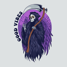 Skull Reaper Vector Illustration