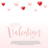 Fototapeta Tulipany - Happy Valentine's Day with falling hearts. Vector illustration