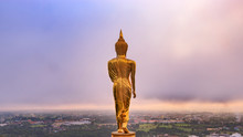 Standing Buddha  Public Image Taken From Behind The Landmark In Nan, Thailand.