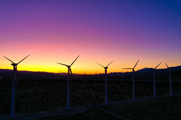 Wind turbines at sunrise 