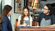 © mangpor2004 - Asian woman sign corporate contract, Asia small business ower and partner sign contract with bank adviser agent at coffee shop
