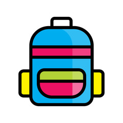 School bag filled outline con