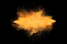 Abstract Design Of Orange Powder Cloud