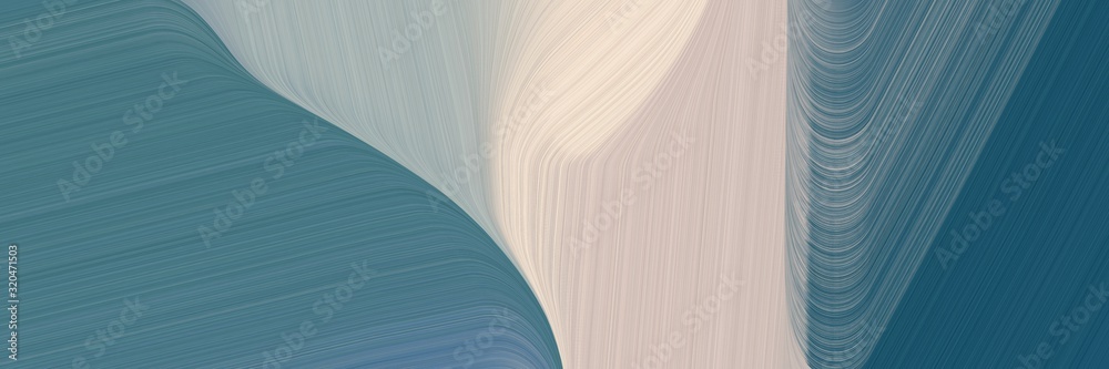 banner background graphic with teal blue, pastel gray and dark gray color and modern soft swirl waves background illustration - obrazy, fototapety, plakaty 