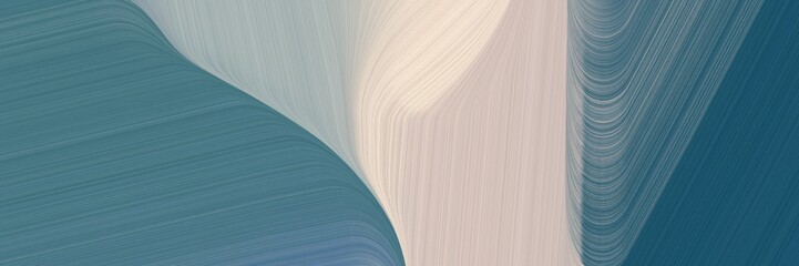 Poster - banner background graphic with teal blue, pastel gray and dark gray color and modern soft swirl waves background illustration