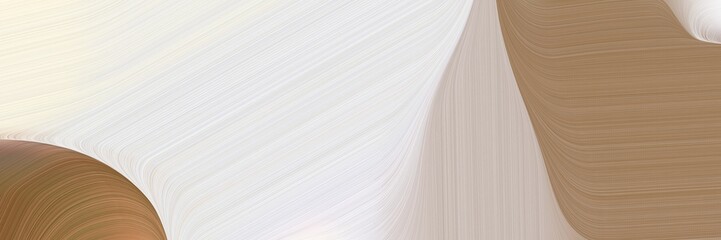Fototapete - card background graphic with pastel brown, antique white and rosy brown color and elegant curvy swirl waves background illustration