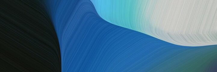 Poster - card background texture with teal blue, very dark green and silver color and modern curvy waves background design