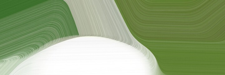Poster - banner background graphic with dark olive green, light gray and dark sea green color and elegant curvy swirl waves background illustration