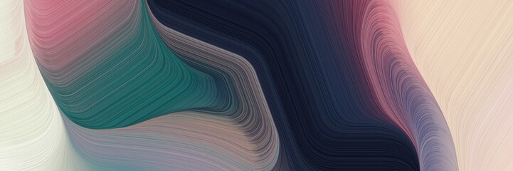 Poster - banner background graphic with dark slate gray, baby pink and gray gray color and modern curvy waves background illustration