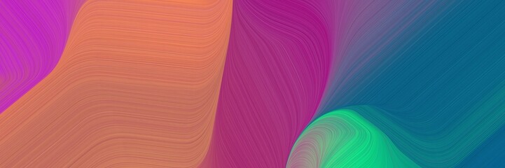 Poster - card background texture with indian red, teal and medium orchid color and contemporary waves illustration