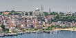 Top view of Istanbul city and Dock For Bosphorus Trips in Turkey