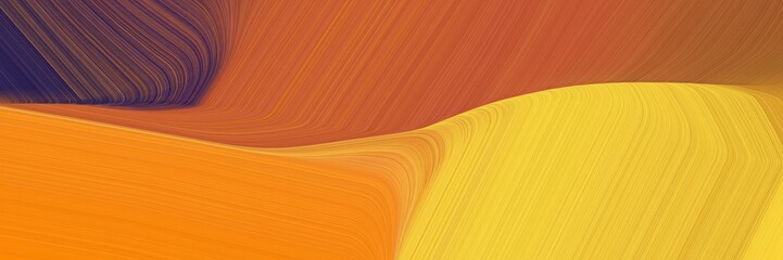 Poster - header background graphic with bronze, coffee and very dark magenta color and modern curvy waves background design