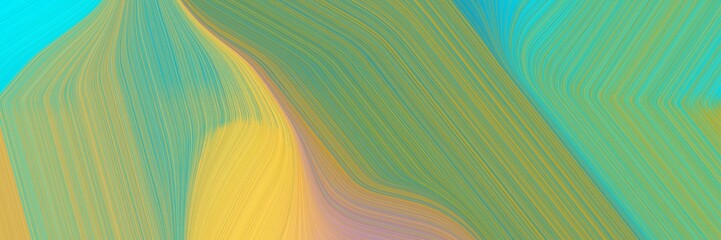 Poster - header background texture with dark sea green, light sea green and sandy brown color and modern waves background design