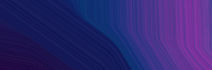 Poster - banner background graphic with midnight blue, moderate violet and dark slate blue color and modern curvy waves background illustration