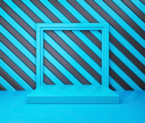 Poster - abstract Geometric shapes, blank podium. modern minimal studio background. 3d rendering