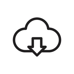 Poster - download cloud icon template black color editable. download cloud icon symbol flat vector illustrati