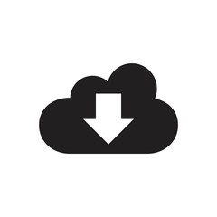 Poster - download cloud icon template black color editable. download cloud icon symbol flat vector illustrati