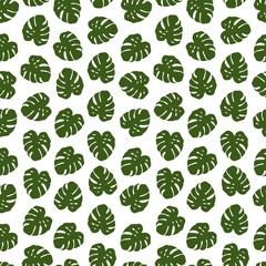 Poster - Beautiful pattern with tropical leaves for textile design. Modern palm seamless pattern. Modern wallpaper. Beautiful floral texture. Jungle vector floral template. Summer nature print. Tropical leaves