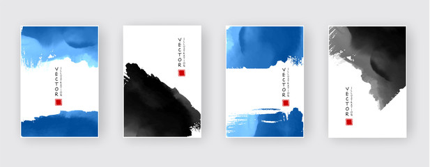 Poster - Elegant brochure template design ink brush element