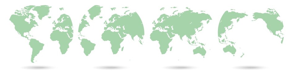  set world globe icons white background vector