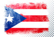 Vector Illustration isolated flag of puerto rico in grunge texture style.