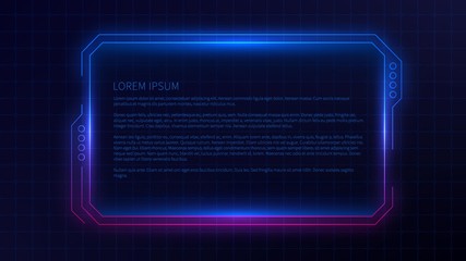 Poster - Futuristic frame template design for interface. Abstract glowing conceptual layout for ui, apps and game.