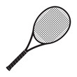 © metelsky25 - Tennis racket icon. Black silhouette. Vector illustration.