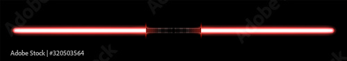 Isolated red double bladed light sword Poster Mural XXL